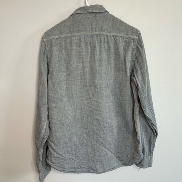 Howe Men’s Blue Button Down Long Sleeve Cotton Casual Shirt Size Medium - Picture 4 of 5